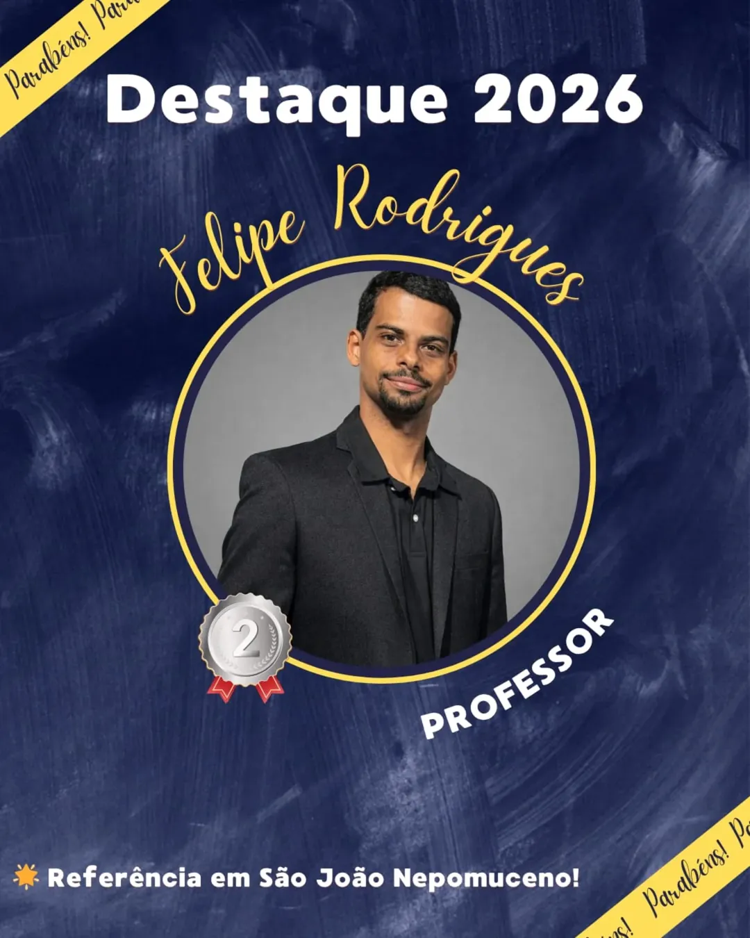 Reconhecimento recebido pelo professor em 2026